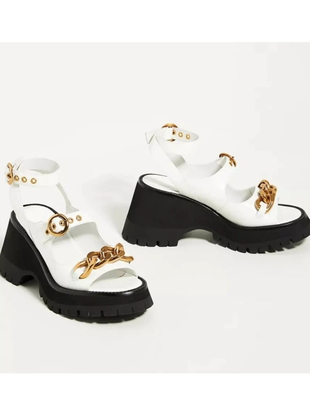 Jeffrey Campbell X Anrhro Crunched  Leather Platform Sandals Grunge Y2k Revival